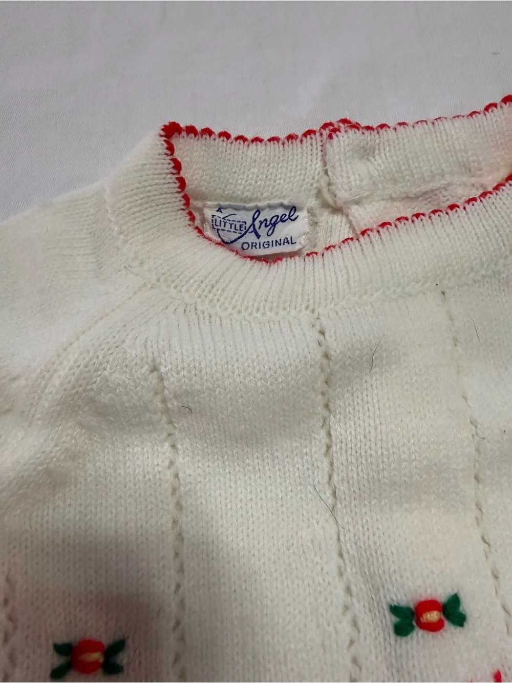 Vintage Little Angel Knit Girls' Matching Set - Sweater & Pants